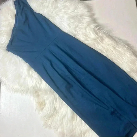 Dress The Population Blue One Shoulder Peacock Teal Blue Dress - Picture 4 of 12